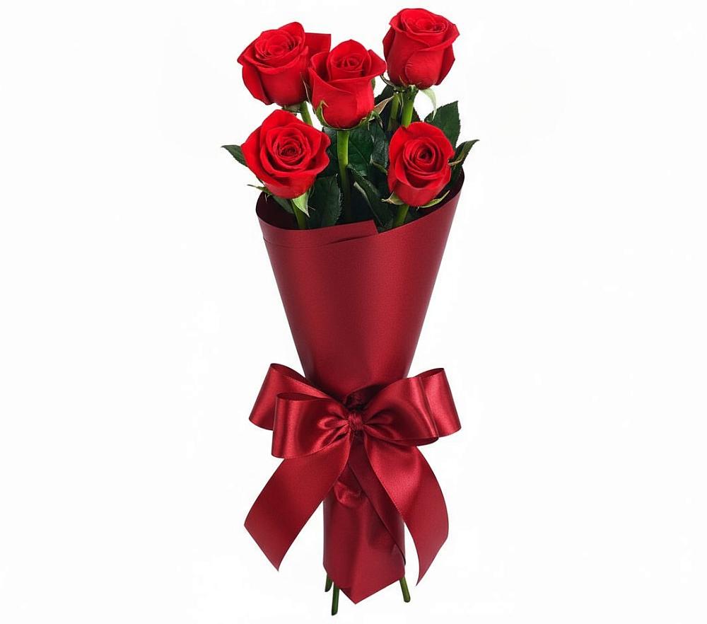 Букет 5 Красных роз Эдлесс Лав в Оранжереях