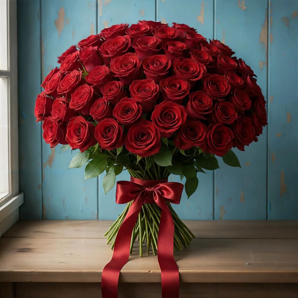 Букет Красные розы Блэк Меджик в Оранжереях