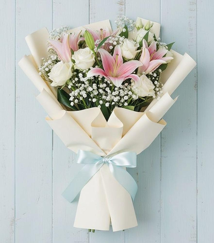 Букет цветов из: Лилии в Оранжереях