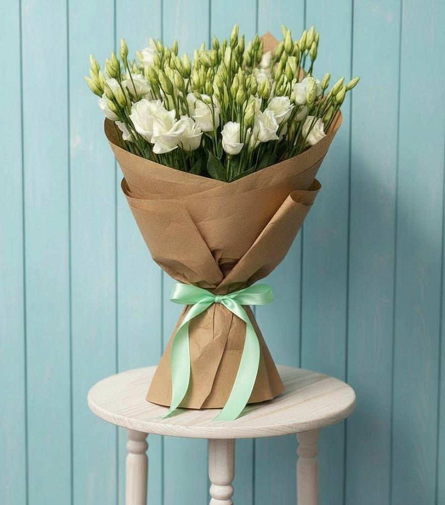 Букет цветов из: Лизиантусы в Оранжереях