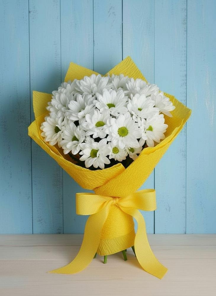 Букет цветов из: Хризантемы в Оранжереях