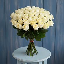 Букет 51 Белая роза Эдлесс Лав в Оранжереях