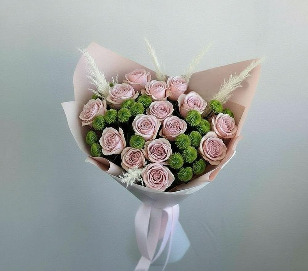 Букет цветов из: Розы и Хризантемы в Оранжереях