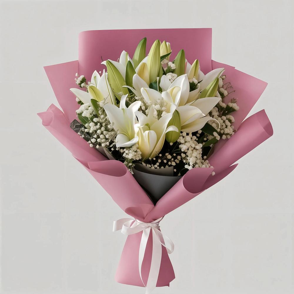 Букет цветов из: Лилии в Оранжереях