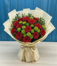 Букет цветов из:  Розы и Хризантемы #REPLACE_PRED# Оранжереях