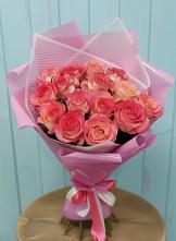Букет 15 Розовых роз Равель в Оранжереях